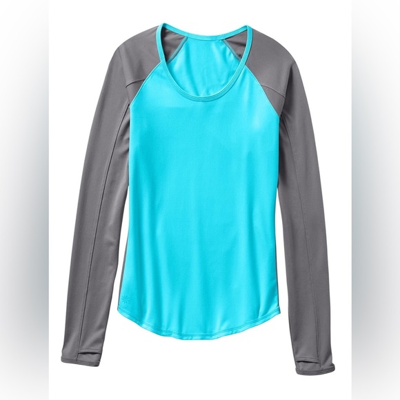 Athleta Running Wild Mixed Crew Neck Long Sleeve Athletic Top-‎ Size Small - Picture 1 of 7